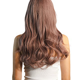 JBEXTENSION 22 Inches Smoke Pink Curly Wig With Bangs CAROL