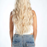 JBEXTENSION 30 Inches Long Body Wave Mix Blonde Wig With Bangs CAMELIA