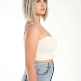 JBEXTENSION 10 Inches Bob Cut Tea Grey Hair With Bangs Wig ZALA