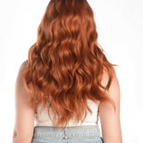 JBEXTENSION 24 Inches Copper Body Wave With Bangs Wig KIMMY COPPER