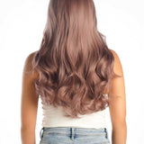 JBEXTENSION 22 Inches Smoke Pink Curly Wig With Bangs CAROL
