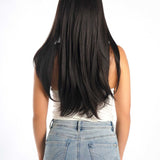 JBEXTENSION 26 Inches Tea Black Darkest Brown Wolf Cut Wig With Bangs ELLIE