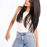 JBEXTENSION 26 Inches Tea Black Darkest Brown Wolf Cut Wig With Bangs ELLIE