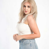 JBEXTENSION 22 Inches Peach Blonde Body Wave Pre-Cut Free Part Frontlae Glueless Wig INéS