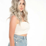 JBEXTENSION 20 Inches Silver Color Wave Pre-Cut Frontlace Glueless Wig MARINA