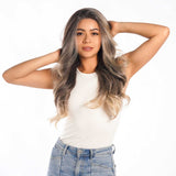JBEXTENSION 26 Inches Curly Mix Blonde Free Part Pre-Cut Frontlace Glueless Wig CHELSEY
