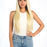 JBEXTENSION 30 Inches Blonde With Dark Root Extra Long Straight Lace Front Wig.Pre Plucked 6*14 HD Transparent Lace Frontal Glueless Wig GLORIA
