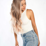 JBEXTENSION 28 Inches Long Apricot Curly Pre-Cut Free Part Frontlace Glueless Wig DEANNA FREE PART