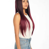 JBEXTENSION 30 Inches Dark Red Extra Long Straight Lace Front Wig.Pre Plucked 6*14 HD Transparent Lace Frontal Glueless Wig GRACE
