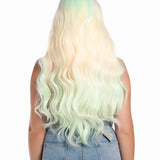JBextension GLOW IN THE DARK 26 Inches Curly Rainbow Color Frontlace Glueless Wig FAIRY