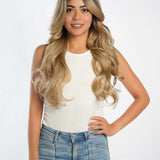 JBEXTENSION Peluca rizada de 26 pulgadas para mujer, peluca rubia Shatush, peluca frontal precortada, EMMIE SHATUSH BLONDE