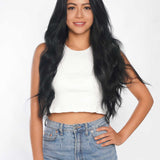 JBEXTENSION 26 Inches Body Wave Jet Black Pre-Cut Frontlace Glueless Wig CLAIRE L BLACK