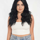 JBEXTENSION 22 Inches Body Wave Jet Black Pre-Cut Frontlace Glueless Wig CLAIRE M BLACK
