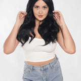JBEXTENSION 22 Inches Body Wave Jet Black Pre-Cut Frontlace Glueless Wig CLAIRE M BLACK