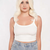 JBEXTENSION 16 Inches Platinum Blonde Wave Free Part Pre-Cut Frontlace Glueless Wig BIANCA