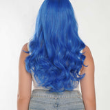 JBEXTENSION 24 Inches Mix Blue Body Wave Pre-Cut Frontlace Glueless Wig BUBBLES