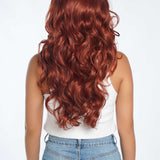 JBEXTENSION 22 Inches Copper Curly Wave 13X6 Pre-Cut Free Part Frontlae Glueless Wig CARESSA