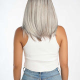 JBEXTENSION 14 Inches Bob Cut Mix Color With Highlight Free Part Pre-Cut Frontlace Glueless Wig GIULIA BOB LATTé (FREE PARTING)