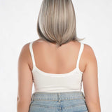 JBEXTENSION 12 Inches Bob Cut Mix Color With Highlight Free Part Pre-Cut Frontlace Glueless Wig DOLPHIN LATTé