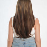 JBEXTENSION 26 Inches Wolf Cut Brown With Highlight Frontlace Glueless Wig JULIANA DARK BROWN