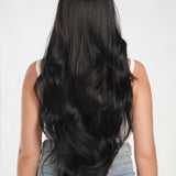 JBEXTENSION 30 Inches Long Natural Black Wig With Bangs YUMI NATURAL BLACK
