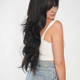 JBEXTENSION 30 Inches Long Natural Black Wig With Bangs YUMI NATURAL BLACK