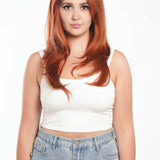 JBEXTENSION 22 Inches Copper Medium Length Women Pre-Cut Frontlace Glueless Wig ROBY COPPER