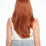 JBEXTENSION 22 Inches Copper Medium Length Women Pre-Cut Frontlace Glueless Wig ROBY COPPER