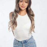 JBEXTENSION 25 Inches Balayage With Dark Root Curly Wig With Bangs DELLA