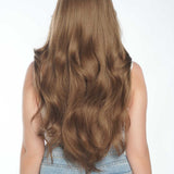 JBEXTENSION 24 Inches Light Brown Curly Wig With Bangs KAYLA