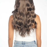 JBEXTENSION 22 Inches Brown With Highlight Women Wig With Bangs CLAIRE