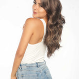 JBEXTENSION 22 Inches Brown With Highlight Women Wig With Bangs CLAIRE