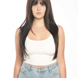 JBEXTENSION 26 inches Tea Black Darkest Brown Long Layered Wig LAURIE