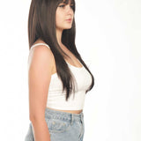 JBEXTENSION 26 inches Tea Black Darkest Brown Long Layered Wig LAURIE