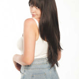 JBEXTENSION 26 inches Tea Black Darkest Brown Long Layered Wig LAURIE
