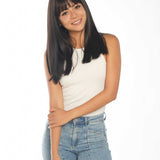 JBEXTENSION 17 Inches Tea Black Darkest Brown Straight Wig CHRISTINE