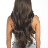 JBEXTENSION 30 Inches Long Cold Brown Wig With Bangs YUMI BROWN
