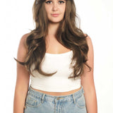 JBEXTENSION 25 Inches Brown Curly Wig With Full Bangs KRISTINA BROWN