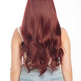 JBEXTENSION 25 Inches Red Curly Fashion Wig With Full Bangs ALYSSA