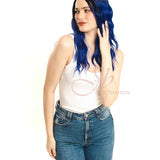 JBEXTENION 24 Inches Ombre Blue Body Wave Frontlace Glueless Wig LENA