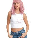 JBEXTENSION 14 Inches Pink Body Wave Wig With Bangs ADA