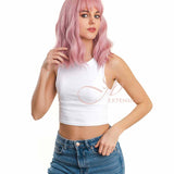 JBEXTENSION 14 Inches Pink Body Wave Wig With Bangs ADA