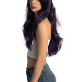JBEXTENSION 26 Inches Dark Purple Color Long Curly Frontlace Glueless Wig VIOLET S