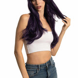 JBEXTENSION 26 Inches Dark Purple Color Long Curly Frontlace Glueless Wig VIOLET S