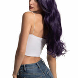 JBEXTENSION 26 Inches Dark Purple Color Long Curly Frontlace Glueless Wig VIOLET S