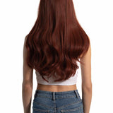 JBEXTENSION 25 Inches Red Curly Fashion Wig With Full Bangs ALLY