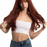 JBEXTENSION 25 Inches Red Curly Fashion Wig With Full Bangs ALLY