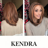 Nichole's Selection - 16 Inches Auburn Highlight Pre-Cut Frontlace Glueless Wig KENDRA
