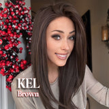 Nichole's Selection - 22 Inches Brown Pre-Cut Snowflake Lace Frontlace Glueless Wig KEL BROWN【PERMATEASE】【BENDY EAR TABS】