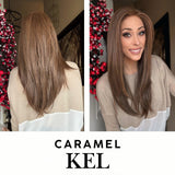 Nichole's Selection - 22 Inches Caramel Pre-Cut Snowflake Lace Frontlace Glueless Wig KEL CARAMEL【PERMATEASE】【BENDY EAR TABS】